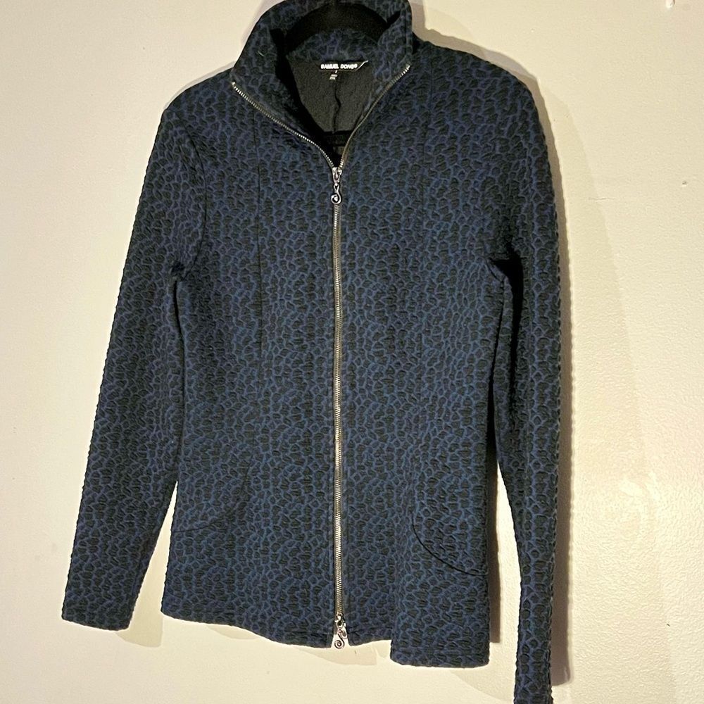 Samuel Dong Stretch Zip Jacket | Navy & Black | Size S
